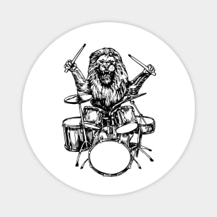 SEEMBO Lion Playing Drums Drummer Musician Drumming Fun Band Magnet